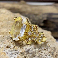 Men's Ring with Two Sapphire Goose Eggs for Engagement