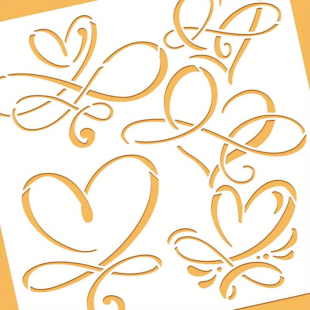 Heart Pattern Stencil 30x30 Durable PVC Painting Template Scrapbooking