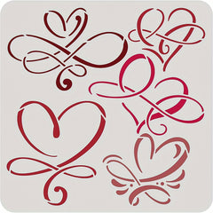 Heart Pattern Stencil 30x30 Durable PVC Painting Template Scrapbooking