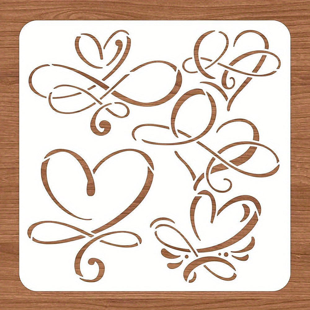 Heart Pattern Stencil 30x30 Durable PVC Painting Template Scrapbooking