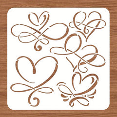 Heart Pattern Stencil 30x30 Durable PVC Painting Template Scrapbooking