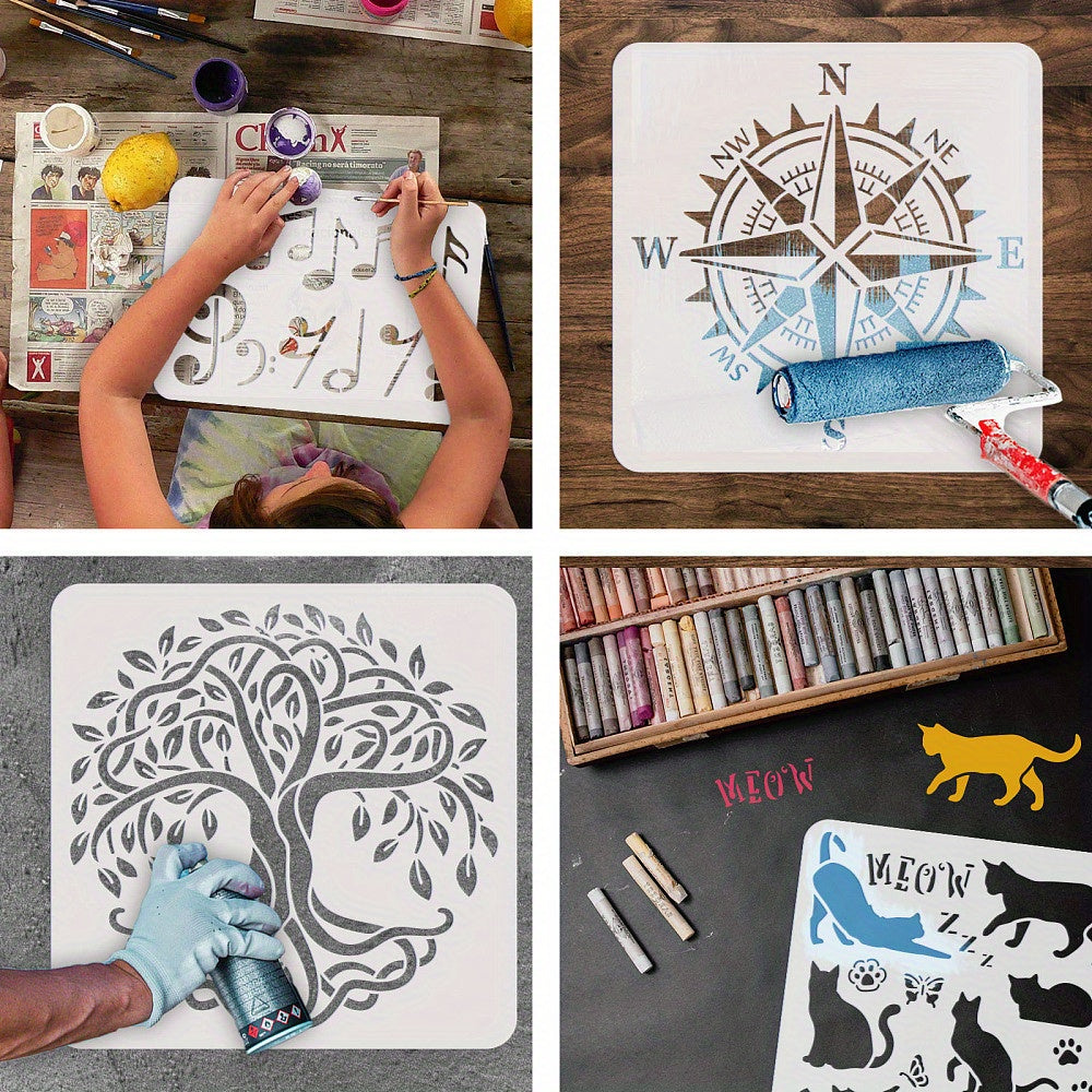 1Pc Reusable Bird Stencil Set 29x29 for Painting