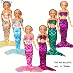Mermaid Swimsuits Bathing Suits for Dolls - Summer Bikini Swimwear