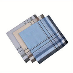 9pcs Vintage Cotton Men's Handkerchiefs Checkered Pattern Soft & Durable