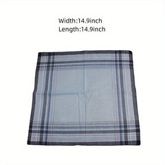 9pcs Vintage Cotton Men's Handkerchiefs Checkered Pattern Soft & Durable