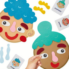 Colorful Emotion Learning Games with Face Cards for Kids
