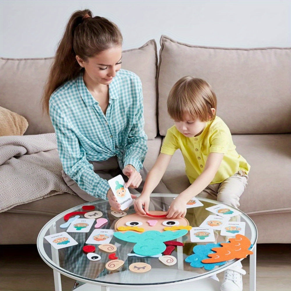 Colorful Emotion Learning Games with Face Cards for Kids