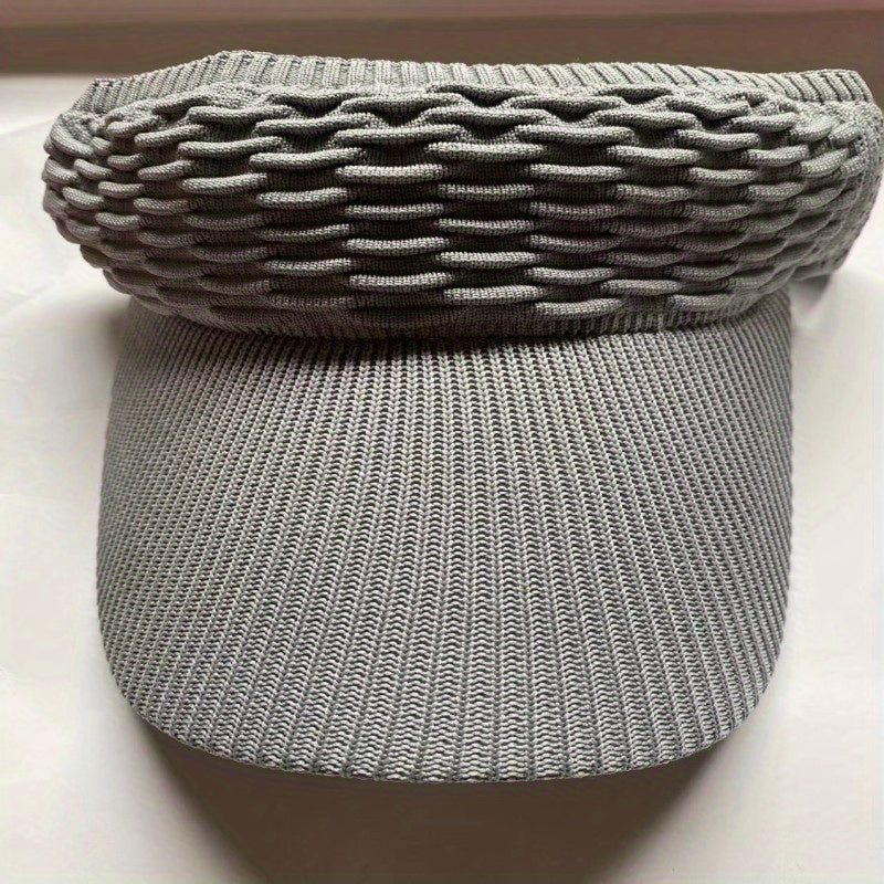 Knitted Solid Summer Visor Hat UV Protection Sunscreen