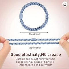 12pcs Elastic Hair Rope Braided Ponytail Hair Accessories Headband Hair Tie