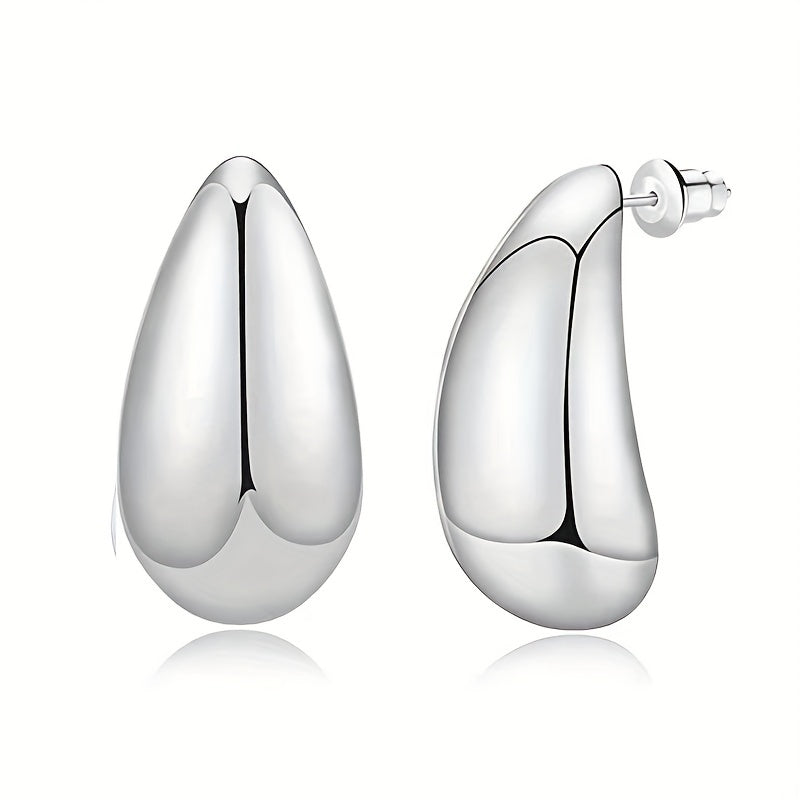 Chunky Plated Hypoallergenic Abstract Stud Earrings