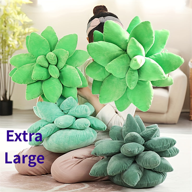 3D Simulation Succulents Cactus Pillow 18in Plush For Room Decor