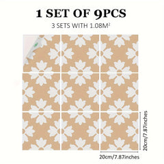 9pcs Nordic Style Printed Floor Stickers Non-slip Waterproof Decal Vinyl Sticker