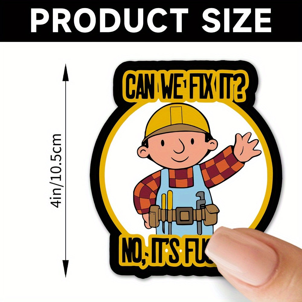 Funny Motorcycle Helmet Sticker - CAN WE FIX IT NO IT's FUN - Mixed Colors