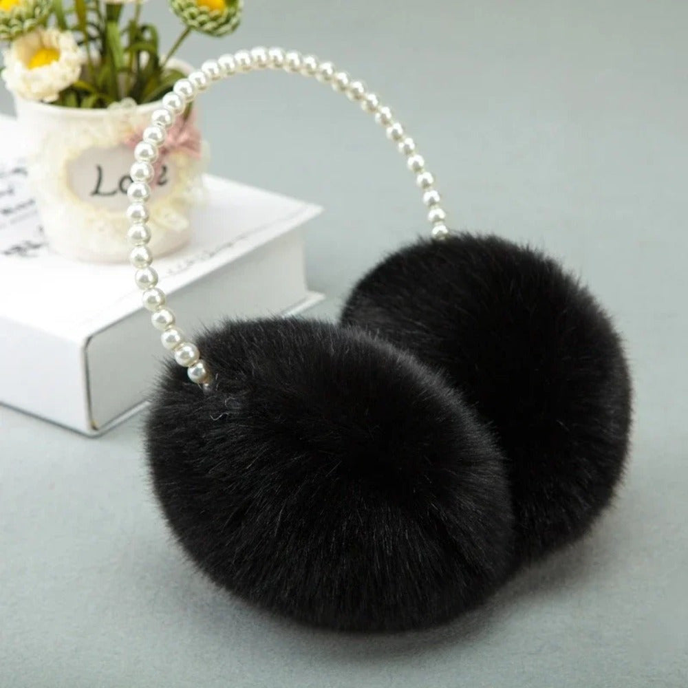 Women's Winter Plush Earmuffs Simulated Pearl Earmuffs