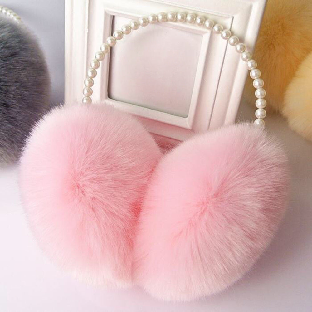 Women's Winter Plush Earmuffs Simulated Pearl Earmuffs