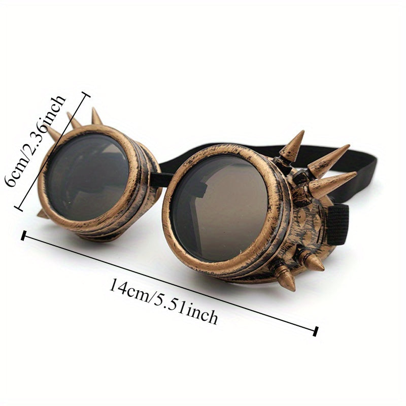 Steampunk Goggles Retro Round Glasses for Cosplay & Halloween