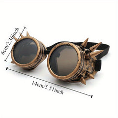 Steampunk Goggles Retro Round Glasses for Cosplay & Halloween