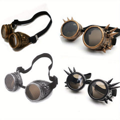 Steampunk Goggles Retro Round Glasses for Cosplay & Halloween