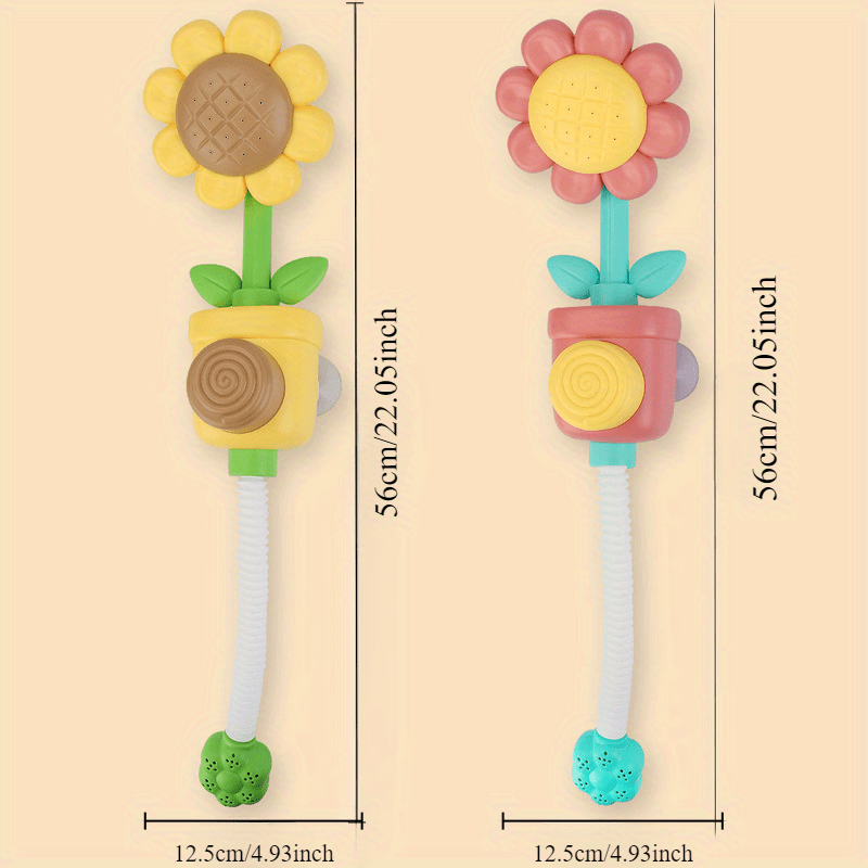 Sunflower Spray Shower Bath Toy for Kids Durable PVC Water Fun Toy