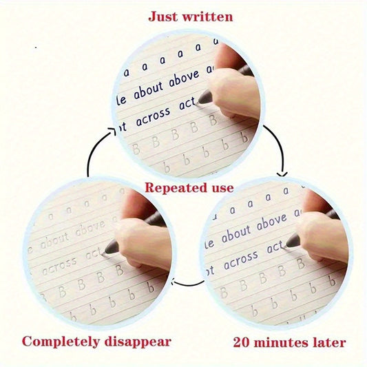 Italic 3D Groove Practice Copybook & Pen Set for English Handwriting