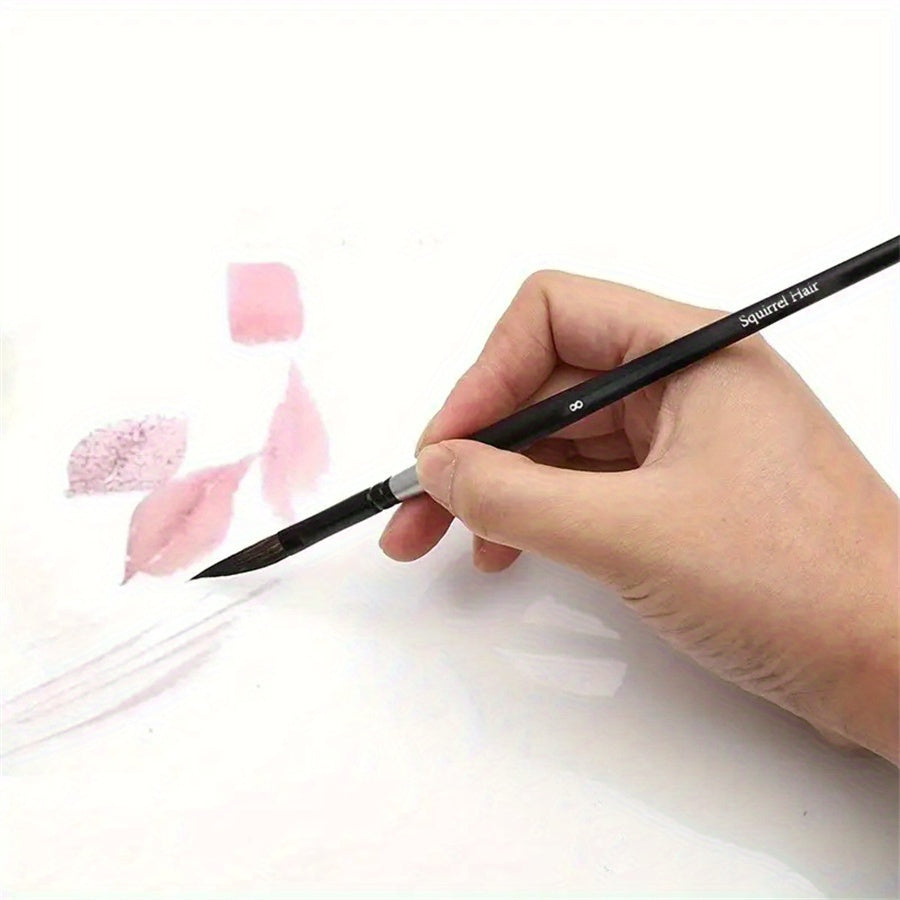 Professional Squirrel Hair Watercolor Brush with Ergonomic Handle
