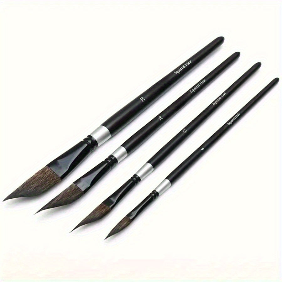 Professional Squirrel Hair Watercolor Brush with Ergonomic Handle