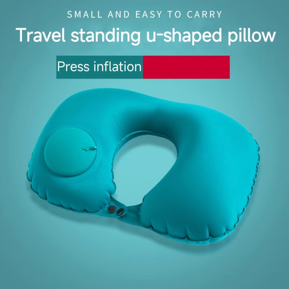 Inflatable U Shaped Pillow for Travel Office Naps & Airplane Comfort