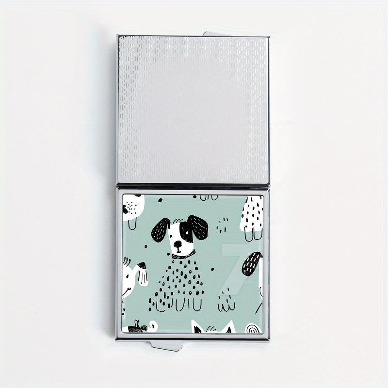 Dog Picture Printing Square Pill Box with 4 Compartments