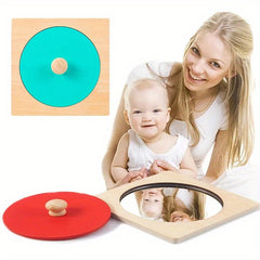 Wooden Mirror Puzzle Busy Board for Early Learning