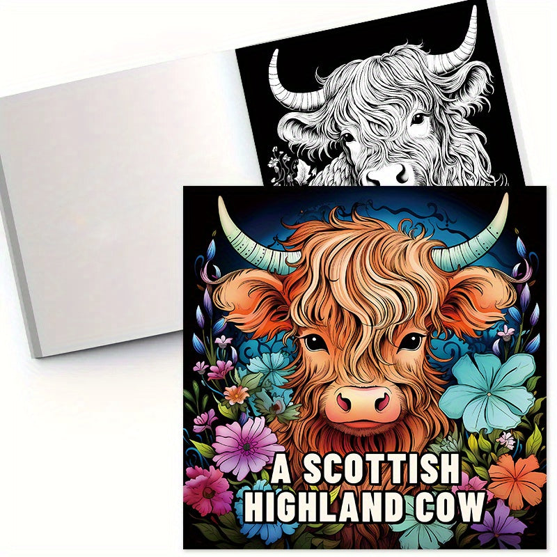 Scottish Highland Cow Coloring Book Fun Relaxation Gift for Birthdays & Holidays