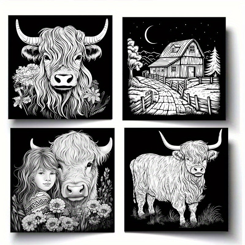 Scottish Highland Cow Coloring Book Fun Relaxation Gift for Birthdays & Holidays