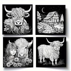 Scottish Highland Cow Coloring Book Fun Relaxation Gift for Birthdays & Holidays