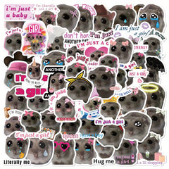 56pcs Hamster & Cat Meme Stickers, Vinyl Decals for DIY Decoration