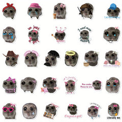 56pcs Hamster & Cat Meme Stickers, Vinyl Decals for DIY Decoration