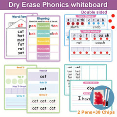 4pcs Double Sided CVC Phonics Learning Boards - Word Families