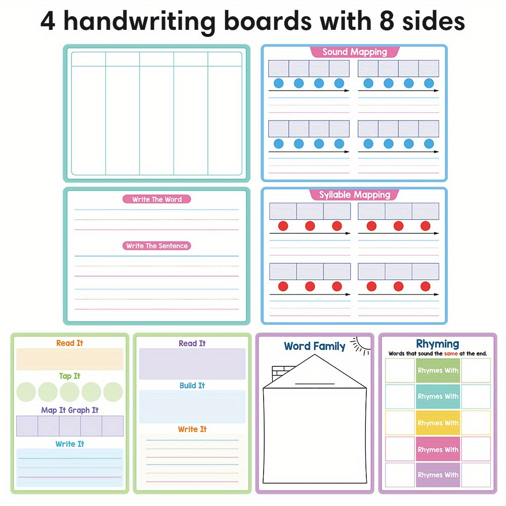 4pcs Double Sided CVC Phonics Learning Boards - Word Families