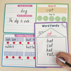 4pcs Double Sided CVC Phonics Learning Boards - Word Families
