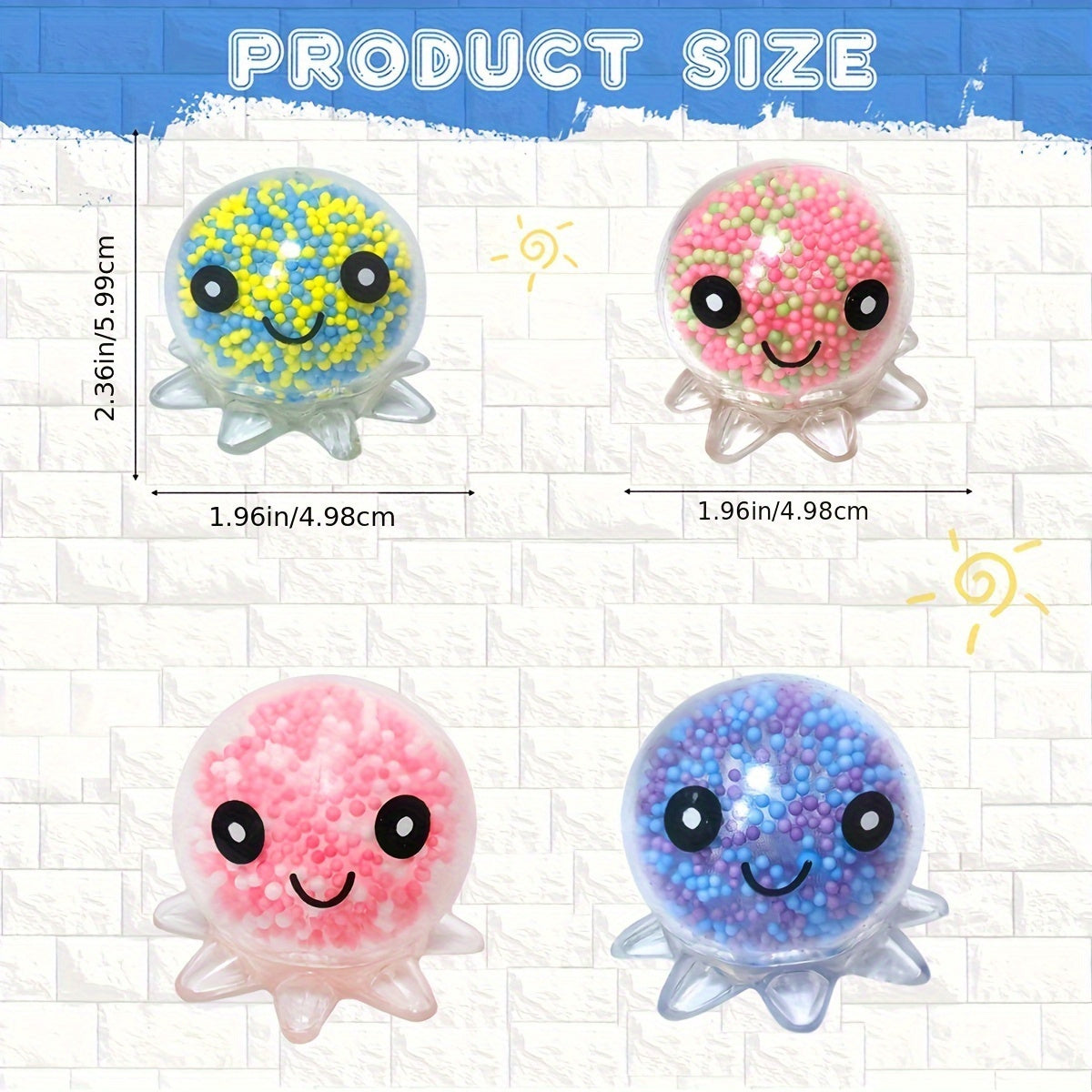 2pcs Octopus Shaped Fidget Balls Non Electric Toys for Party Games