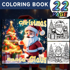 Deluxe Santa Claus Coloring Book with 22 Stress-Relieving Designs