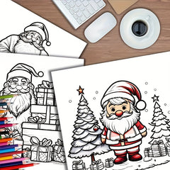 Deluxe Santa Claus Coloring Book with 22 Stress-Relieving Designs