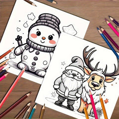 Deluxe Santa Claus Coloring Book with 22 Stress-Relieving Designs
