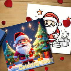 Deluxe Santa Claus Coloring Book with 22 Stress-Relieving Designs