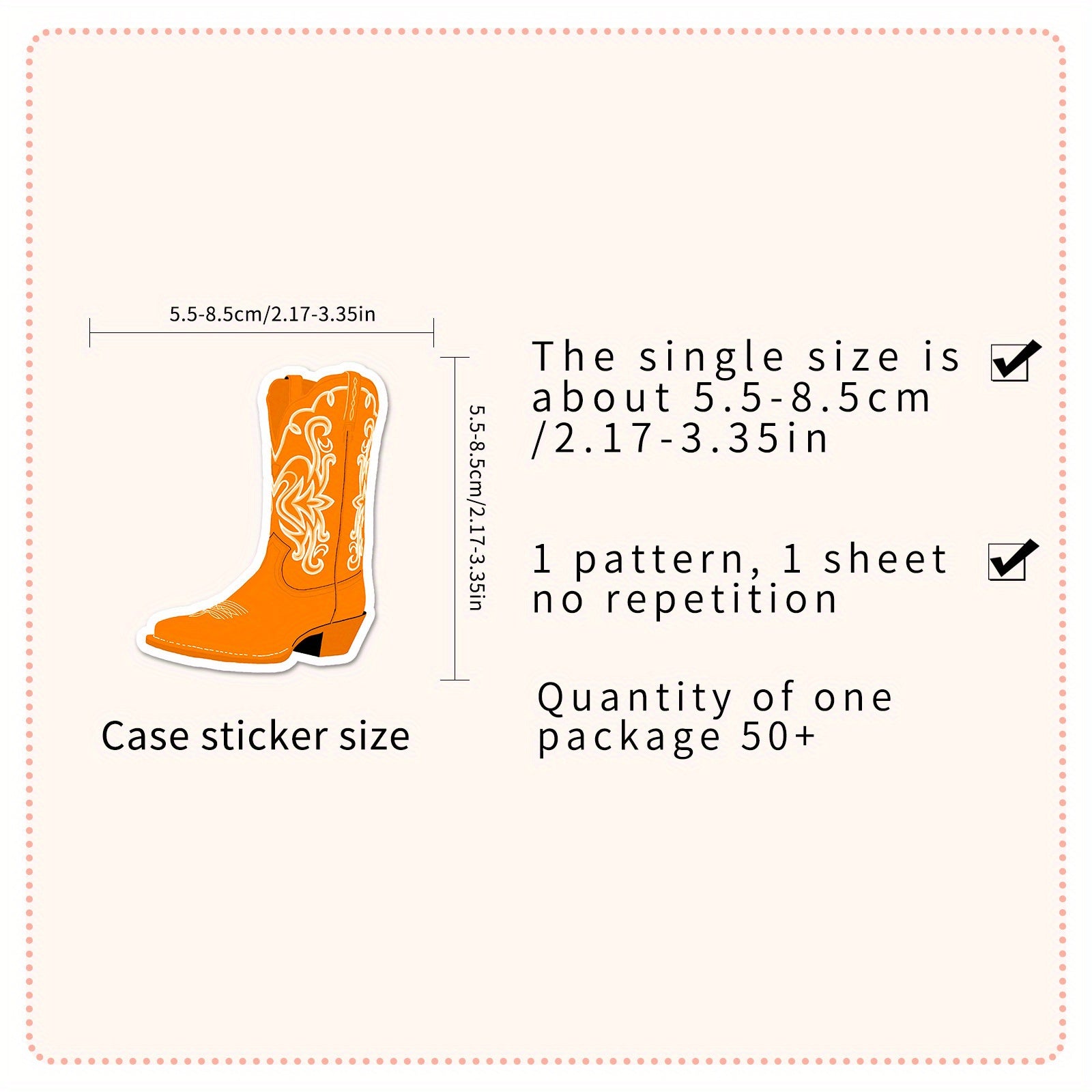50PCS Waterproof Cowboy Boot Stickers - Water Bottles, Skateboards