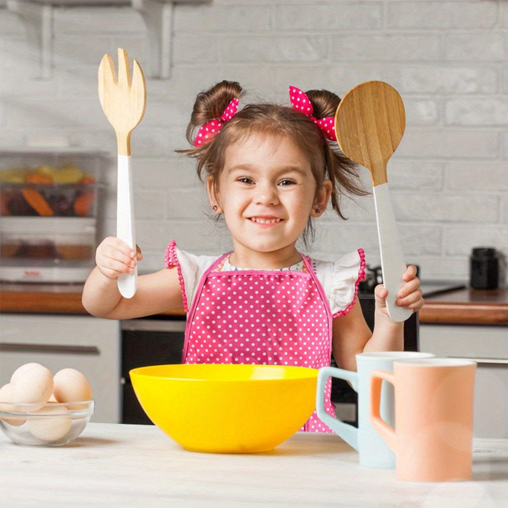 Kids' Chef Costume Set Pink Apron & Accessories for Pretend Play