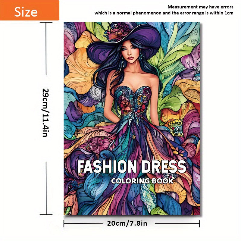 Deluxe Dress Coloring Book for Adults - 22 Thick Pages Art & Craft Kit