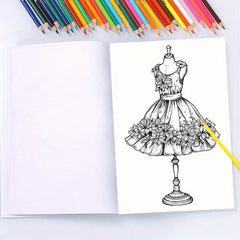 Deluxe Dress Coloring Book for Adults - 22 Thick Pages Art & Craft Kit