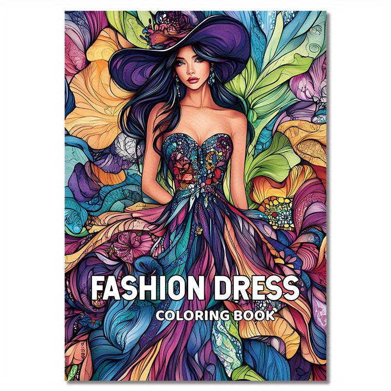 Deluxe Dress Coloring Book for Adults - 22 Thick Pages Art & Craft Kit