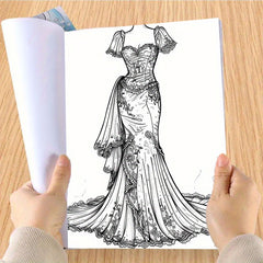 Deluxe Dress Coloring Book for Adults - 22 Thick Pages Art & Craft Kit