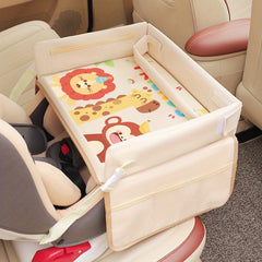 Youngsters' Car Seat Tray with Cartoon Waterproof Storage & Dining Table