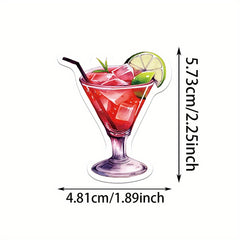 50pcs Cocktail Vinyl Stickers for Laptops Guitars Cars